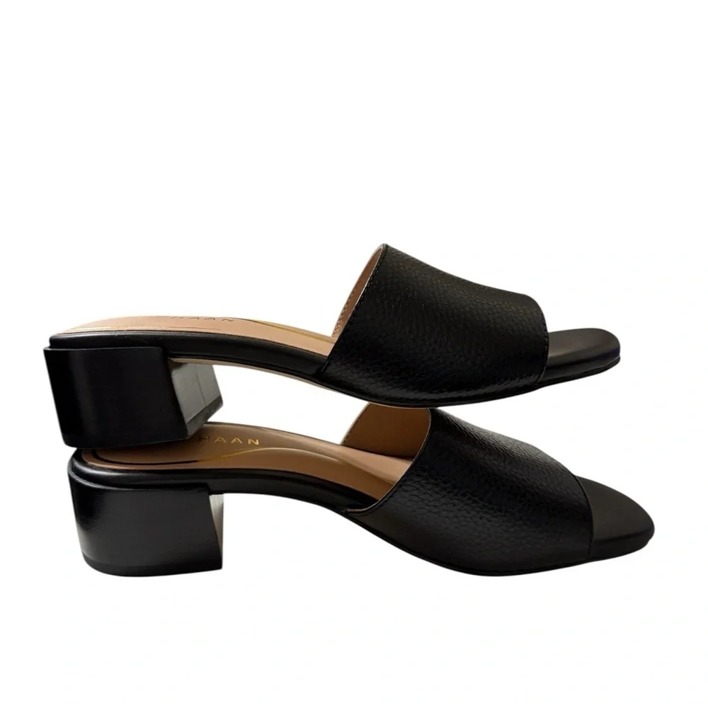 Cole Haan Black Leather Slide Sandals · Size 5
